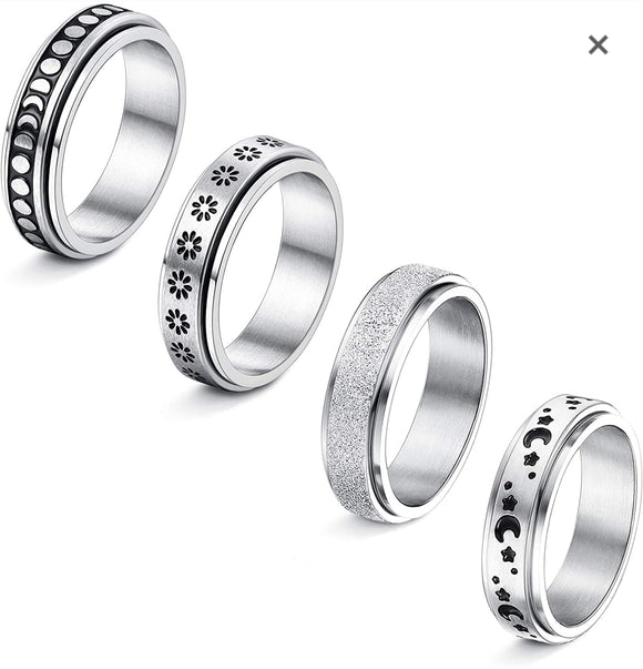 Spinner Ring Set of 4 - Ajonjolí&Spice33 Bazaar