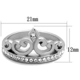 Hannah Crown Shape Stainless Steel Ring with Top Grade Crystal in Clear - Ajonjolí&Spice33 Bazaar