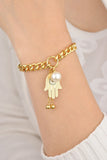 Hamsa Hand Chunky Chain Bracelet - Ajonjolí&Spice33 Bazaar