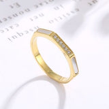 Stainless Steel Inlaid Zircon Ring - Ajonjolí&Spice33 Bazaar