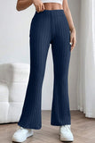 Basic Bae Full Size Ribbed High Waist Flare Pants - Ajonjolí&Spice33 Bazaar