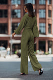 Cutout Long Sleeve Top and Wide Leg Pants Set - Ajonjolí&Spice33 Bazaar