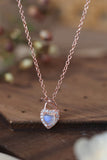 Moonstone Heart Lock Pendant Necklace - Ajonjolí&Spice33 Bazaar