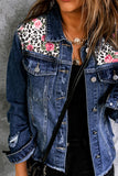 Mixed Print Distressed Button Front Denim Jacket - Ajonjolí&Spice33 Bazaar