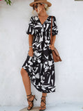 Printed Surplice Balloon Sleeve Dress - Ajonjolí&Spice33 Bazaar