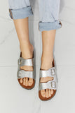 MMShoes Best Life Double-Banded Slide Sandal in Silver - Ajonjolí&Spice33 Bazaar
