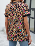 Leopard Round Neck Short Sleeve Tee Shirt - Ajonjolí&Spice33 Bazaar