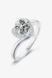 1 Carat Moissanite 925 Sterling Silver Heart Ring - Ajonjolí&Spice33 Bazaar