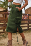 Drawstring Denim Cargo Skirt - Ajonjolí&Spice33 Bazaar