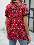 Leopard Round Neck Short Sleeve Tee Shirt - Ajonjolí&Spice33 Bazaar