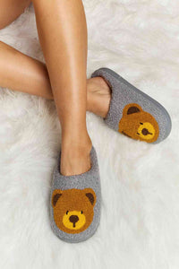 Melody Teddy Bear Print Plush Slide Slippers - Ajonjolí&Spice33 Bazaar