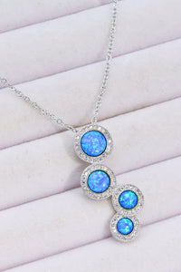 Opal Round Pendant Chain-Link Necklace - Ajonjolí&Spice33 Bazaar