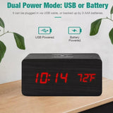 Wooden Digital Alarm Clock with Wireless Phone Charging Pad - Ajonjolí&Spice33 Bazaar