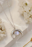High Quality Natural Moonstone Moon Pendant 925 Sterling Silver Necklace - Ajonjolí&Spice33 Bazaar