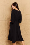 OneTheLand Make Your Move Solid Surplice Midi Dress - Ajonjolí&Spice33 Bazaar