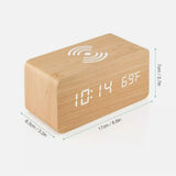Wooden Digital Alarm Clock with Wireless Phone Charging Pad - Ajonjolí&Spice33 Bazaar