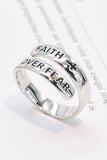 925 Sterling Silver FAITH OVER FEAR Bypass Ring - Ajonjolí&Spice33 Bazaar