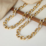 Zircon Titanium Steel Chunky Chain Necklace - Ajonjolí&Spice33 Bazaar