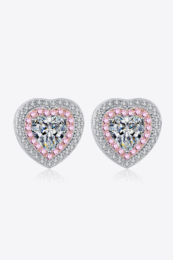 Moissanite Heart-Shaped Stud Earrings - Ajonjolí&Spice33 Bazaar