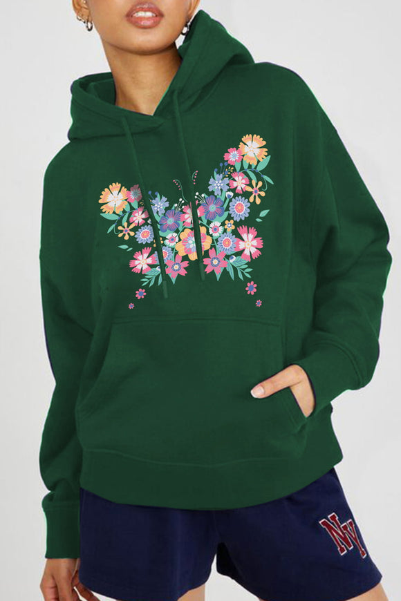 Simply Love Full Size Floral Butterfly Graphic Hoodie - Ajonjolí&Spice33 Bazaar