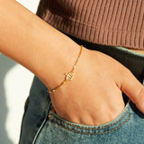 Crown Shape 18K Gold-Plated Bead Bracelet - Ajonjolí&Spice33 Bazaar