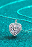 925 Sterling Silver 1 Carat Moissanite Heart Pendant Necklace - Ajonjolí&Spice33 Bazaar