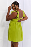 Culture Code Sunny Days Full Size Empire Line Ruffle Sleeve Dress in Lime - Ajonjolí&Spice33 Bazaar