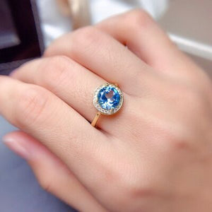 18K Gold-Plated Artificial Gemstone Ring - Ajonjolí&Spice33 Bazaar