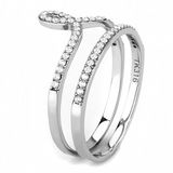 Primavera Stainless Steel Ring with AAA Grade CZ Clear - Ajonjolí&Spice33 Bazaar