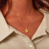 Sunflower Shape 18K Gold-Plated Pendant Necklace - Ajonjolí&Spice33 Bazaar