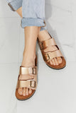 MMShoes Best Life Double-Banded Slide Sandal in Gold - Ajonjolí&Spice33 Bazaar