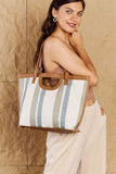 Fame Striped In The Sun Faux Leather Trim Tote Bag - Ajonjolí&Spice33 Bazaar