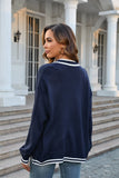 Buttoned V-Neck Long Sleeve Cardigan - Ajonjolí&Spice33 Bazaar