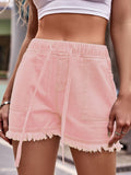 Drawstring Raw Hem Denim Shorts - Ajonjolí&Spice33 Bazaar