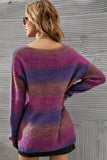 Multicolored Rib-Knit V-Neck Knit Pullover - Ajonjolí&Spice33 Bazaar