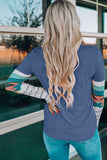 Geometric Round Neck Long Sleeve T-Shirt - Ajonjolí&Spice33 Bazaar