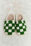 Melody Checkered Print Plush Slide Slippers - Ajonjolí&Spice33 Bazaar