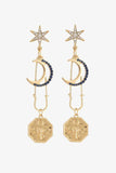 Inlaid Rhinestone Moon and Star Drop Earrings - Ajonjolí&Spice33 Bazaar