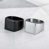 Square Titanium Steel Ring - Ajonjolí&Spice33 Bazaar