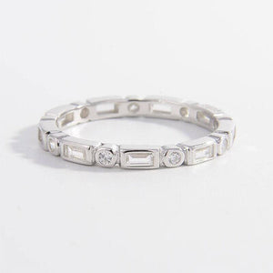 925 Sterling Silver Geometric Shape Zircon Ring - Ajonjolí&Spice33 Bazaar