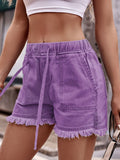 Drawstring Raw Hem Denim Shorts - Ajonjolí&Spice33 Bazaar