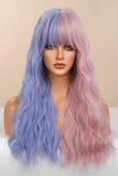 13*1" Full-Machine Wigs Synthetic Long Wave 26" in Blue/Pink Split Dye - Ajonjolí&Spice33 Bazaar