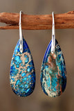 Handmade Teardrop Shape Natural Stone Dangle Earrings - Ajonjolí&Spice33 Bazaar