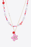Flower and Heart Pendant Layered Necklace - Ajonjolí&Spice33 Bazaar