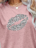 Leopard Lip Graphic Round Neck Tee - Ajonjolí&Spice33 Bazaar
