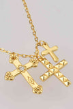 Inlaid Zircon Cross Pendant Necklace - Ajonjolí&Spice33 Bazaar