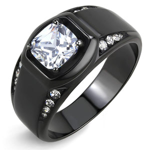 Orion Men's Stainless Steel Ring with AAA Grade CZ in Clear - Ajonjolí&Spice33 Bazaar